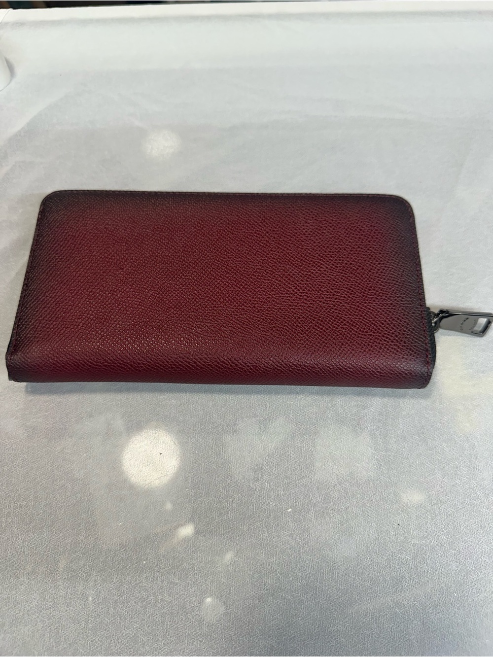 Coach Ombre Leather Accordian Zip Clutch Wallet Wine/black Organizer. New no tag